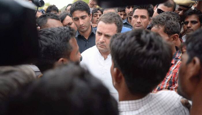 Mandsaur issue: Rahul Gandhi meets kin of farmers who died during protests; BJP terms it as &#039;photo opportunity yatra&#039;