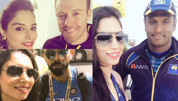 Pak vs SL: After jinxing Virat Kohli and AB de Villiers, Pakistani journalist Zainab Abbas takes selfie with Angelo Mathews