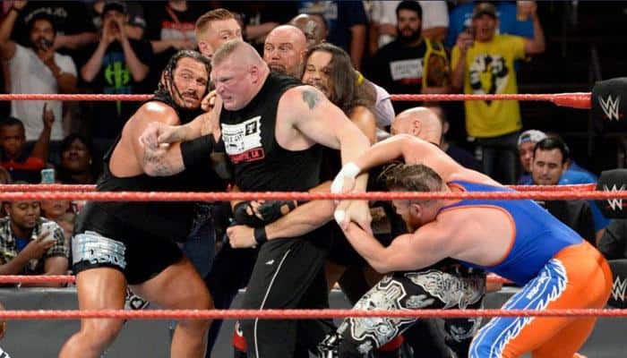 WATCH: Brock Lesnar returns to Raw; brawls with Samoa Joe pulling all wrestlers, security officials out