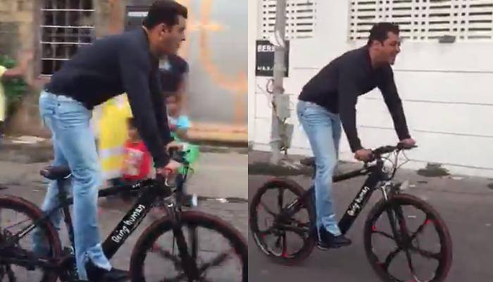 Here&#039;s what happened when Salman Khan crossed Shah Rukh Khan&#039;s Mannat while cycling! - Watch