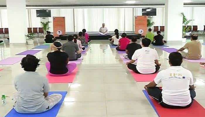 MEA, AYUSH Ministry hold Yoga session for diplomats