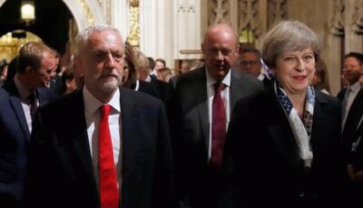 Britain's Labour leader Corbyn overtakes PM May in YouGov poll