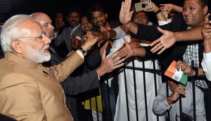 PM Narendra Modi given warm welcome in US, Indians chant his name amidst loud cheer - Watch video