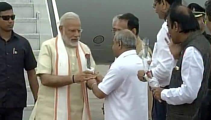 PM Narendra Modi arrives in Gujarat to launch projects