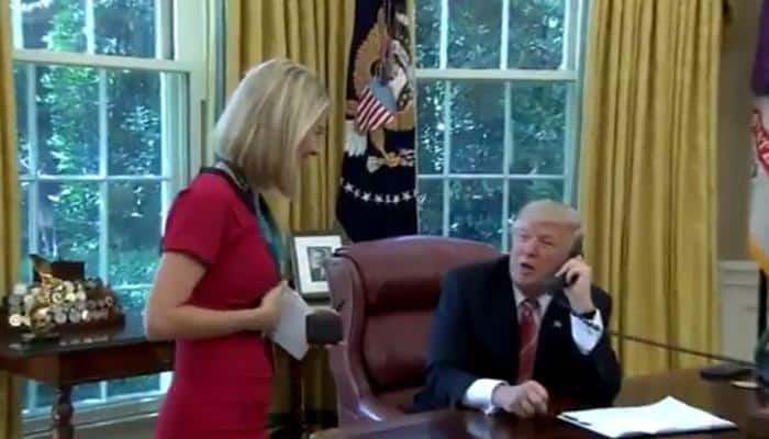 Donald Trump creeps on Irish reporter during call with Ireland&#039;s PM, says she has a &#039;nice smile&#039; – Watch 