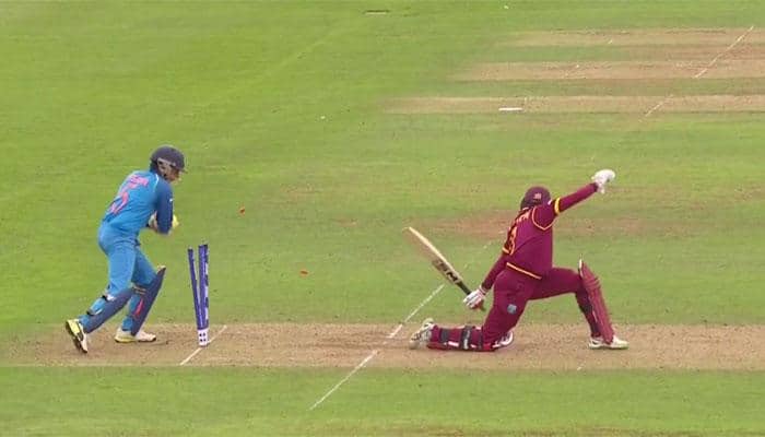 WATCH: Indian eves&#039; Sushma Verma produces MS Dhoni-esque stumping to dismiss West Indies&#039; Chedean Nation