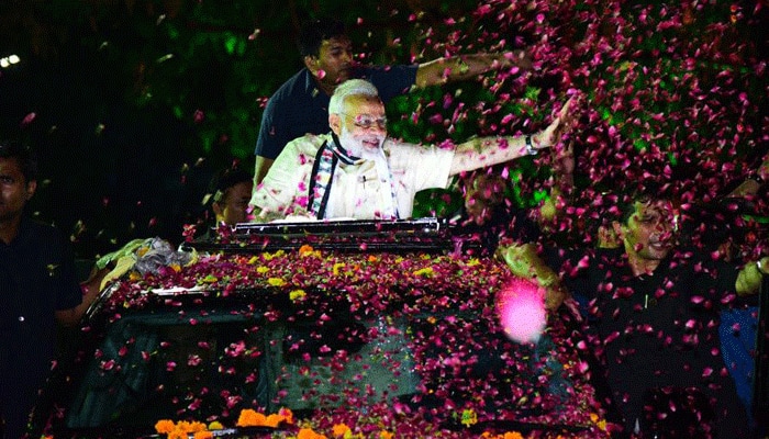 PM Narendra Modi holds roadshow in &#039;special city&#039; Rajkot - See Pics