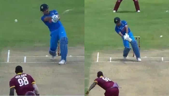 WATCH: MS Dhoni ramps up two back-to-back sixes to Jason Holder against West Indies in 3rd ODI