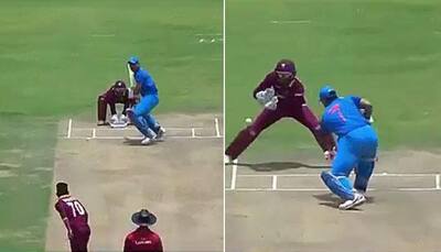 WATCH: MS Dhoni advances down to Devendra Bishoo, returns back before keeper collects ball