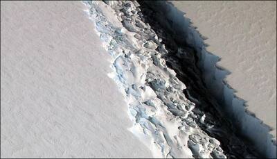 Delaware-sized iceberg could break off the Antarctic ice-shelf 'in hours, days or weeks'!