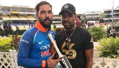 India's tour of West Indies 2017: Yuvraj Singh gifts 'YouWeCan' bat to Darren Bravo