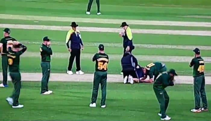 WATCH: Luke Fletcher suffers sickening blow to head in T20 Blast match