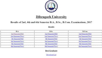 www.dibru.net Dibrugarh University Result 2017 for BA/ BSc/BCom 2nd, 4th, 6th Semester declared; check dibru.ac.in
