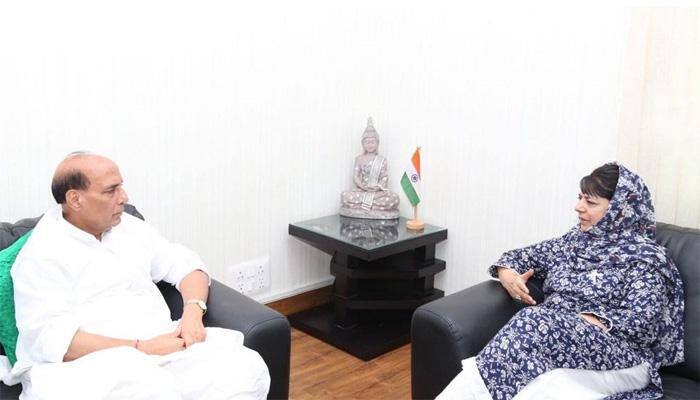 Mehbooba Mufti meets Rajnath Singh, discusses J&amp;K's security situation, Amarnath terror attack