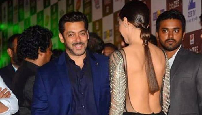 Salman Khan proves he is very shy as he hugs Sana Khan at an event - Watch Viral Video