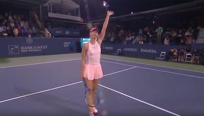 WATCH: Maria Sharapova struggles but advances on return at Stanford Classic