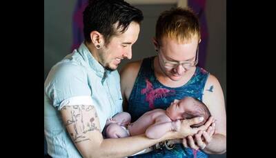 Transgender man with gay hubby delivers baby boy!