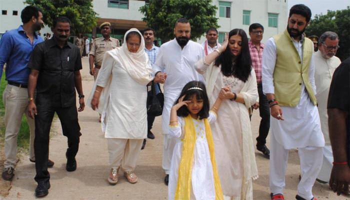 Aishwarya Rai Bachchan visits Allahabad to immerse her father&#039;s ashes