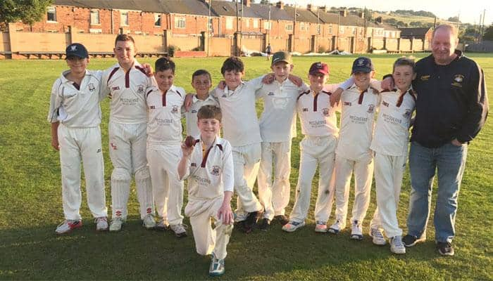 Thirteen-year-old Luke Robinson takes six wickets in an over