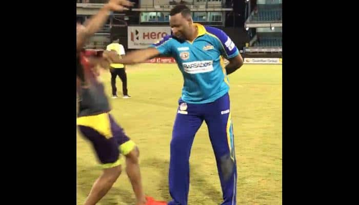 WATCH: Unamused Kieron Pollard pushes Dwayne Bravo after Knight Riders topple Tridents in Caribbean Premier League