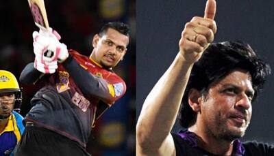 Shah Rukh Khan reacts as Sunil Narine takes Knight Riders to top of CPL table