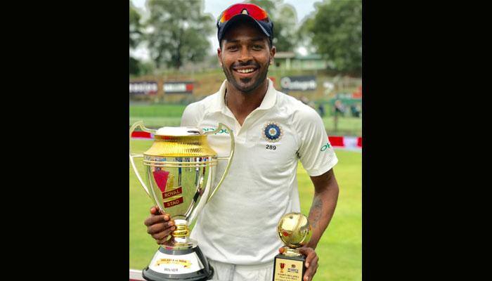 Hardik Pandya poses with trophies, says couldn't have asked for better start in whites