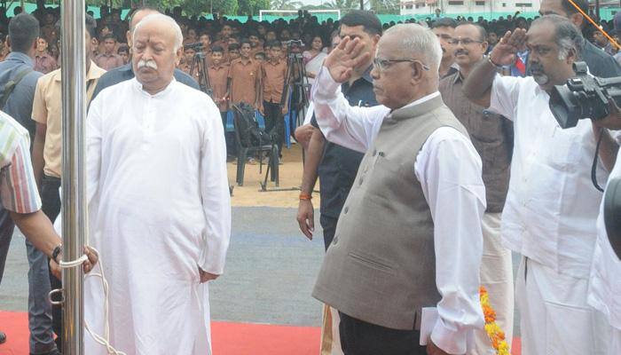 RSS chief Mohan Bhagwat defies Kerala govt's order, unfurls tricolour at school in Palakaad