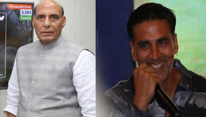 Rajnath Singh praises Akshay Kumar for supporting Indian soldiers