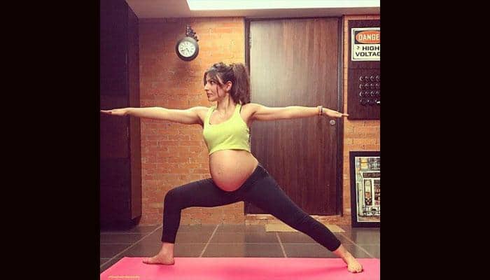 Heavily pregnant Soha Ali Khan practices Yoga, shares pics