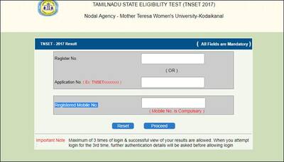 motherteresawomenuniv.ac.in - Tamil Nadu State Eligibility Test (TNSET) Result 2017 declared