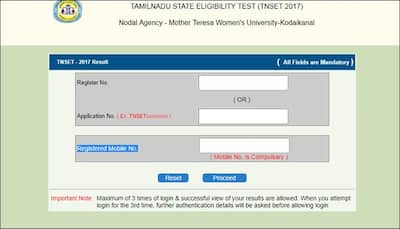 motherteresawomenuniv.ac.in - Tamil Nadu State Eligibility Test (TNSET) Result 2017 declared