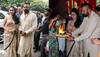 Sanjay Dutt and wife Maanyata perform Ganesh Aarti in a pandal in Andheri- view PICS