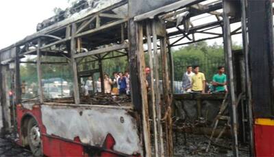 Gurmeet Ram Rahim conviction: Two buses set ablaze on Mandoli flyover in Delhi