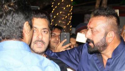 Salman Khan meets and greets Sanjay Dutt at Ambani Ganesh Chaturthi bash