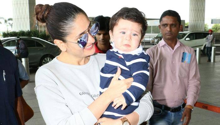 Taimur Ali Khan crying in mommy Kareena's arms will melt your heart right away! Pics