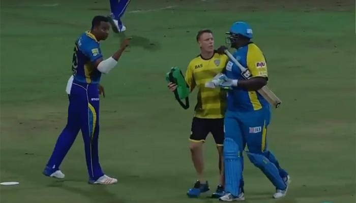 Watch: Kieron Pollard furious over Rahkeem Cornwall&#039;s decision to retire hurt in CPL 2017