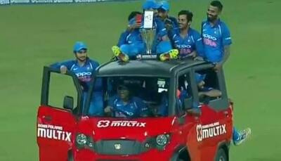Watch: MS Dhoni takes the wheel, drives Virat Kohli and Co across R Premadasa stadium