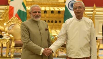 PM Modi arrives to warm welcome in Myanmar, holds talks with President Htin Kyaw