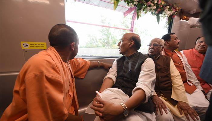 Women drivers give Rajnath Singh, Yogi Adityanath inaugural Lucknow Metro ride