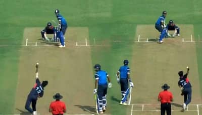 Watch: Ambidextrous Akshay Karnewar bowls with both hands against Australia