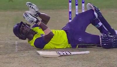 Watch: Darren Sammy falls flat after being yorked by Hassan Ali, still claps for the bowler
