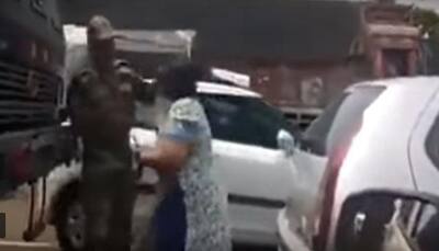 Caught on camera: Gurugram woman repeatedly slaps jawan, arrested