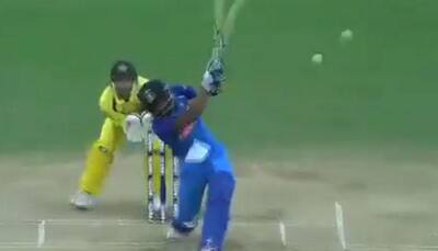 Watch: Hardik Pandya destroys Adam Zampa; reaches fifty with monster six