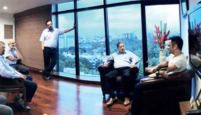 See pic: Day after Chennai ODI, MS Dhoni met N Srinivasan at India Cements office