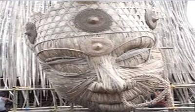 World's tallest bamboo 'Maa Durga' idol being made in Assam