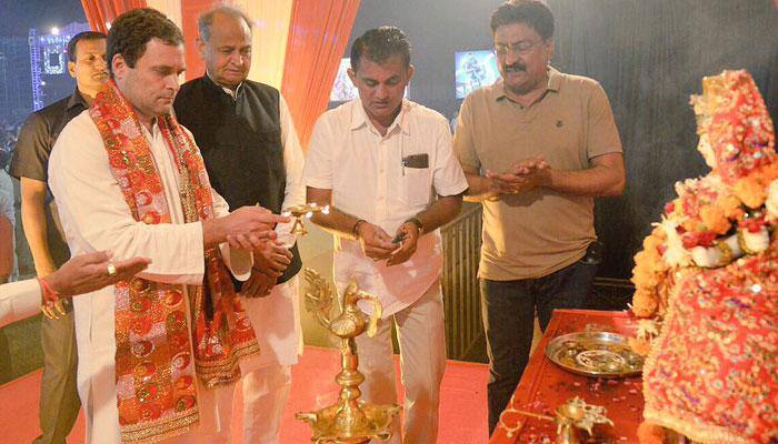 Rahul visits three temples, Congress says it's to 'counter' BJP-RSS' Hindutva line