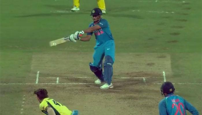 Watch: MS Dhoni summons brute force to hit flat six