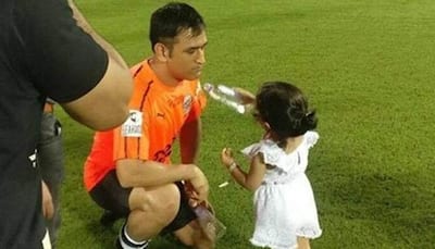 Watch: Ziva offering water to MS Dhoni after 'Celebrity Clasico' is the cutest thing on Internet