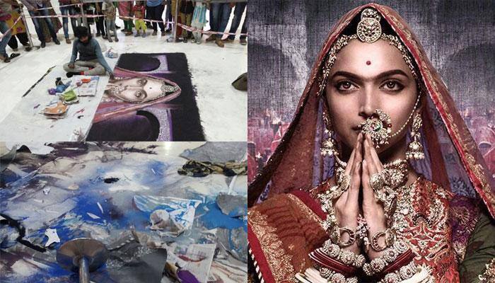 Padmavati rangoli destroyed: Rajput Karni Sena threatens further disruption