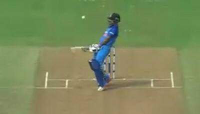 Watch: Kedar Jadhav plays strange cricket shot for a four